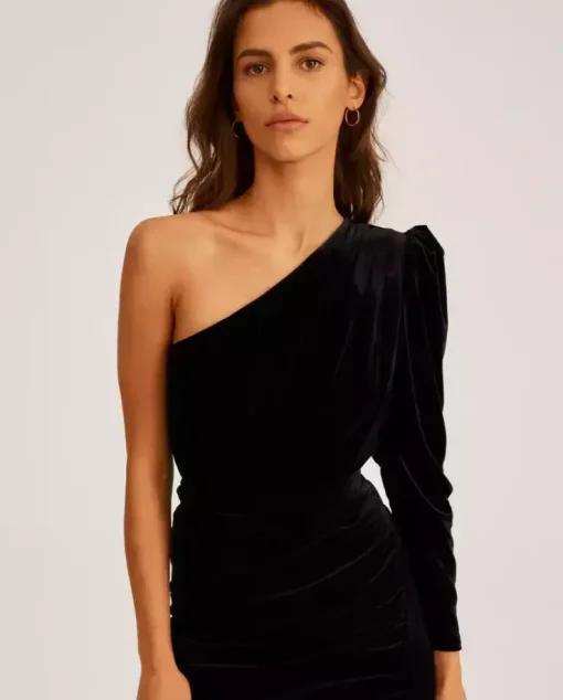 Asymetryczne body z weluru Flaneur