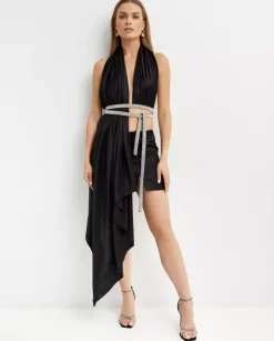Asymetryczny czarny top Bianca