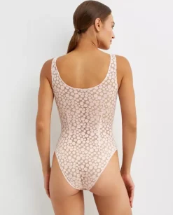 Ażurowe body w groszki