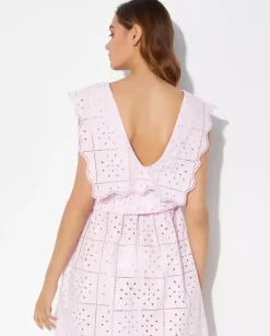 Ażurowy top w różowym kolorze