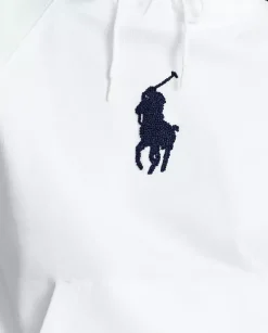 Bawełniana biała bluza z kapturem i logo