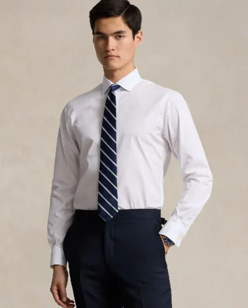 Bawełniana biała koszula Custom Fit