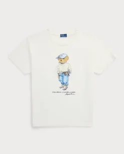 Bawełniana biała koszulka Polo Bear