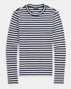 Bawełniana bluzka w paski Slim Fit