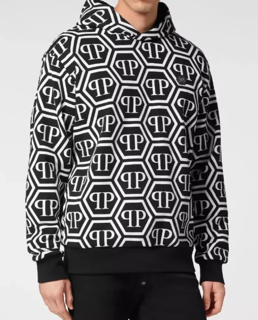 Bawełniana czarna bluza Monogram