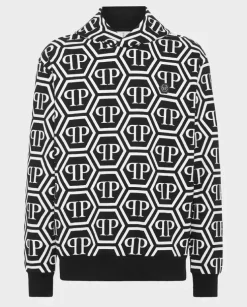 Bawełniana czarna bluza Monogram