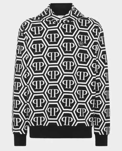 Bawełniana czarna bluza Monogram