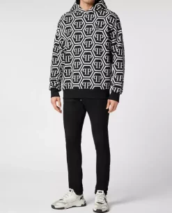 Bawełniana czarna bluza Monogram