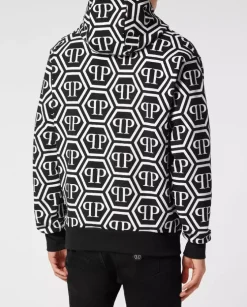 Bawełniana czarna bluza Monogram