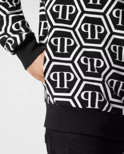 Bawełniana czarna bluza Monogram
