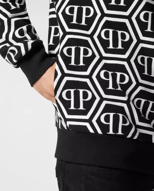 Bawełniana czarna bluza Monogram