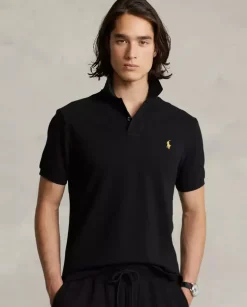 Bawełniana czarna koszulka polo Custom Slim Fit