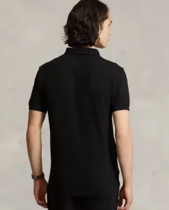 Bawełniana czarna koszulka polo Custom Slim Fit