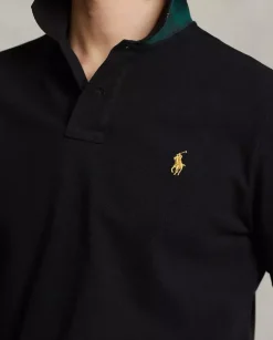 Bawełniana czarna koszulka polo Custom Slim Fit