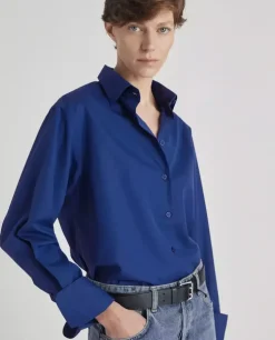 Bawełniana koszula Cobalt Boyfriend