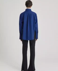 Bawełniana koszula Cobalt Boyfriend