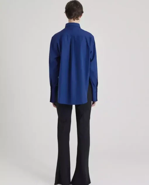 Bawełniana koszula Cobalt Boyfriend