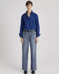 Bawełniana koszula Cobalt Boyfriend