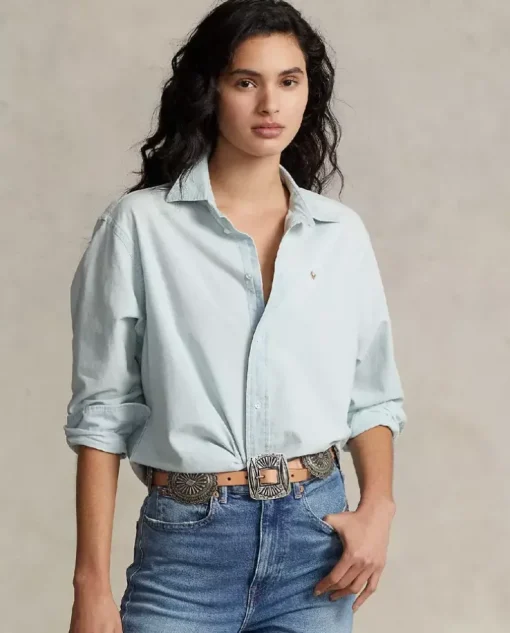 Bawełniana koszula Relaxed Fit z logo