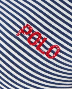 Bawełniana koszulka w paski z logo