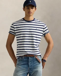 Bawełniana koszulka w paski Classic Fit