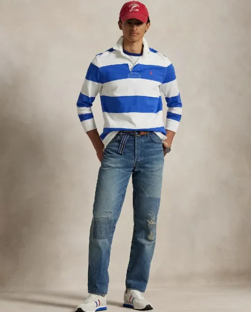 Bawełniana koszulka w paski Rugby Classic Fit
