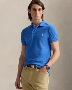 Bawełniana niebieska koszulka polo Slim Fit