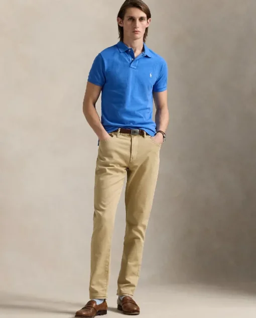 Bawełniana niebieska koszulka polo Slim Fit