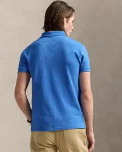Bawełniana niebieska koszulka polo Slim Fit