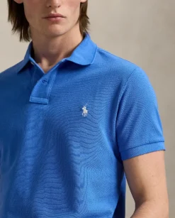 Bawełniana niebieska koszulka polo Slim Fit