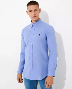 Bawełniana niebieska koszula Custom Fit