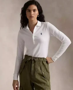 Bawełniany biały longsleeve z logo