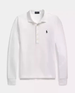 Bawełniany biały longsleeve z logo
