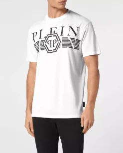Bawełniany biały t-shirt z logo