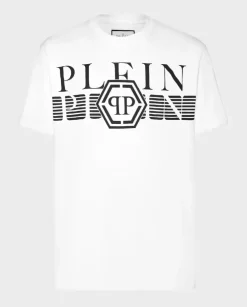 Bawełniany biały t-shirt z logo