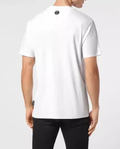 Bawełniany biały t-shirt z logo