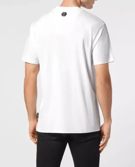 Bawełniany biały t-shirt z logo