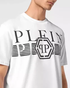 Bawełniany biały t-shirt z logo