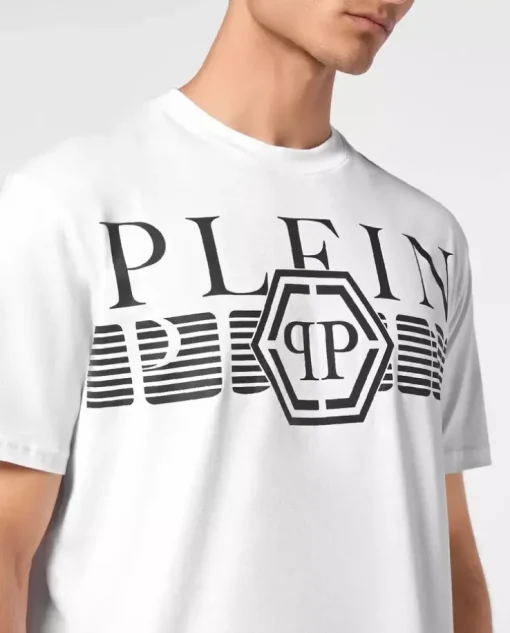 Bawełniany biały t-shirt z logo