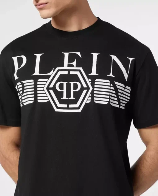 Bawełniany czarny t-shirt z logo