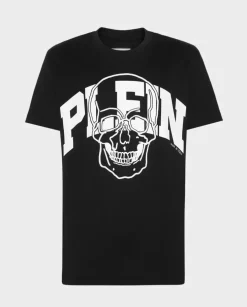 Bawełniany czarny t-shirt z czaszką