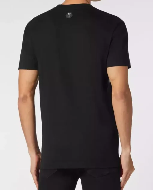 Bawełniany czarny t-shirt z czaszką