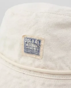 Bawełniany kapelusz typu bucket z naszywką z logo