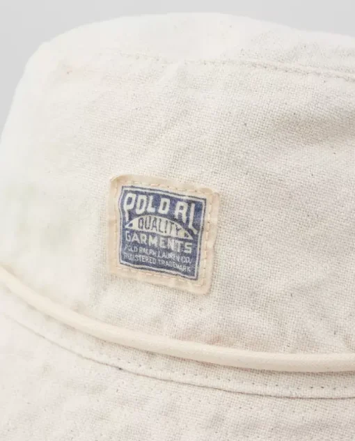 Bawełniany kapelusz typu bucket z naszywką z logo