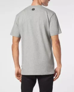 Bawełniany szary t-shirt z logo