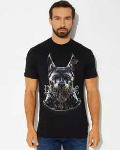 Bawełniany t-shirt z aplikacją Dog