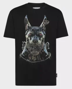 Bawełniany t-shirt z aplikacją Dog