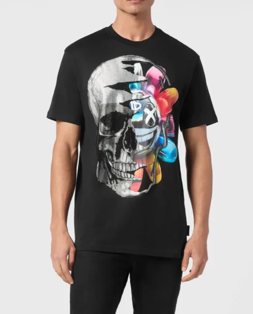 Bawełniany t-shirt z czaszką