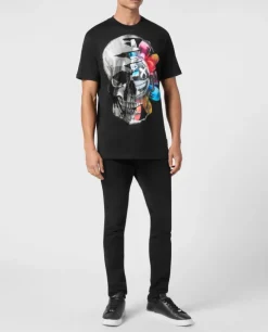 Bawełniany t-shirt z czaszką