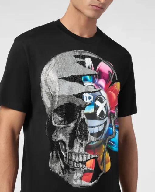 Bawełniany t-shirt z czaszką